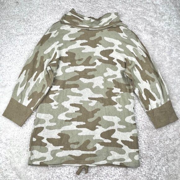 Anthropologie OVLA Camo Cowl Neck Tunic  Sweatshirt - Picture 2 of 7